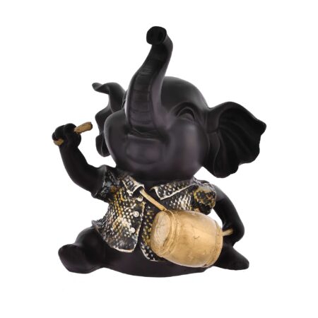 Elephant Playing Musical Instrument Sculpture